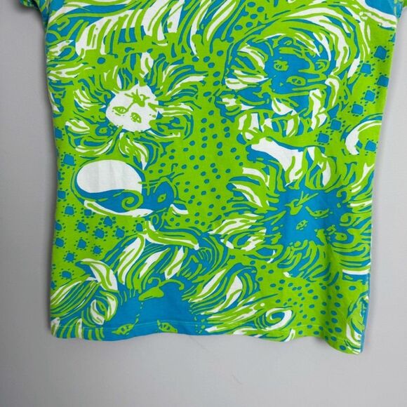 LILLY PULITZER | Karrie Crewneck Tee Limeade Roar of the Jungle Women’s Size XS - Picture 6 of 8